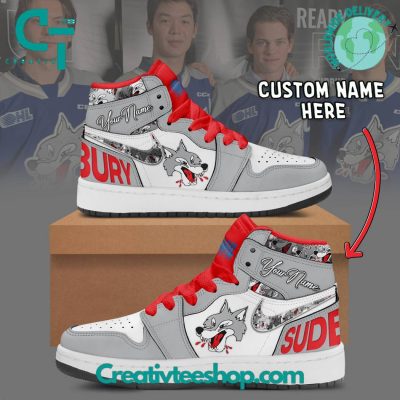 OHL Sudbury Wolves Air Jordan 1 Sneakers - soulcals.com