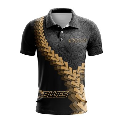 Super Rugby Auckland Blues Special Black And Gold Polo Design ST2401