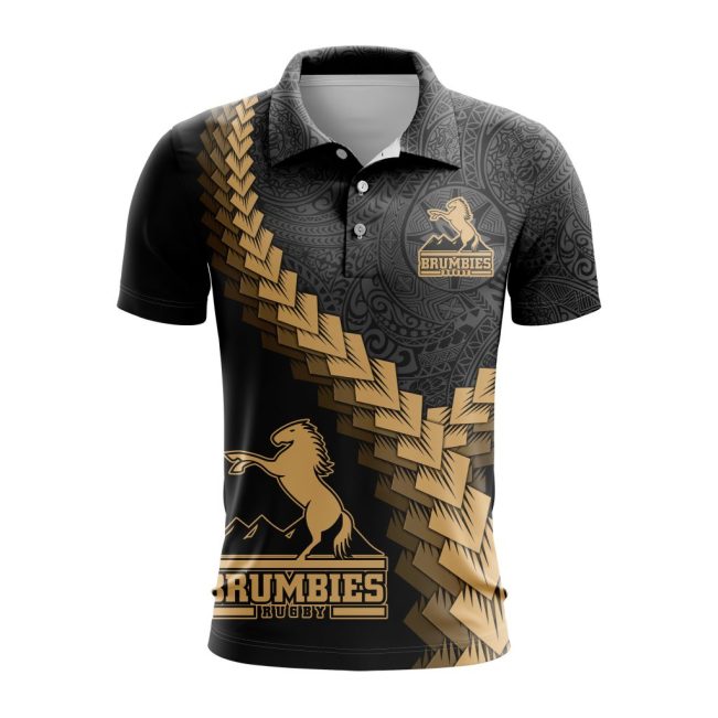 Super Rugby ACT Brumbies Special Black And Gold Polo Design ST2401