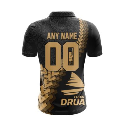 Super Rugby Fijian Drua Special Black And Gold Polo Design ST2401