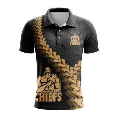 Super Rugby Gallagher Chiefs Special Black And Gold Polo Design ST2401