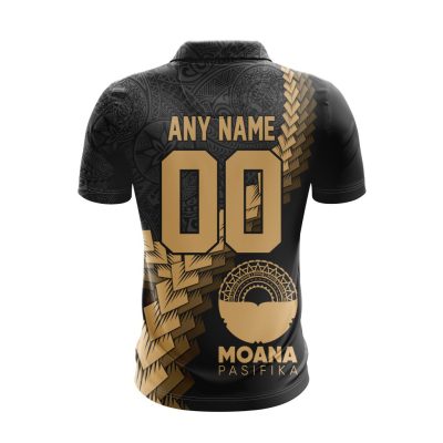 Super Rugby Moana Pasifika Special Black And Gold Polo Design ST2401