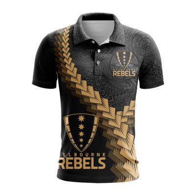 Super Rugby Melbourne Rebels Special Black And Gold Polo Design ST2401