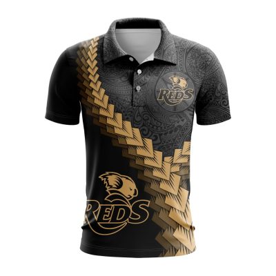 Super Rugby Queensland Reds Special Black And Gold Polo Design ST2401