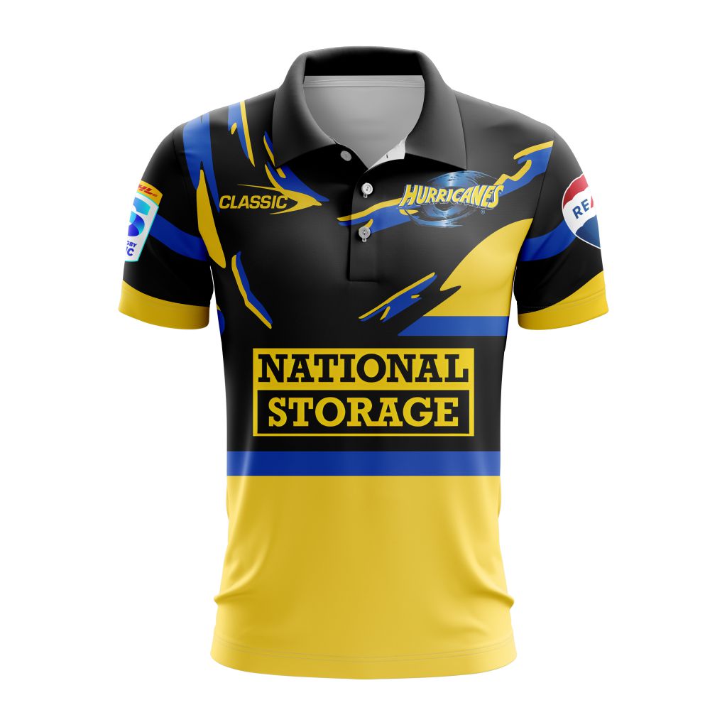 Super Rugby Wellington Huricanes Personalized 2024 Heritage Polo