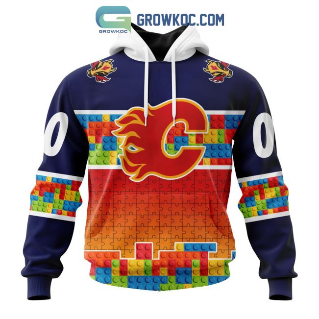 Calgary Flames NHL Special Autism Awareness Design Hoodie T Shirt