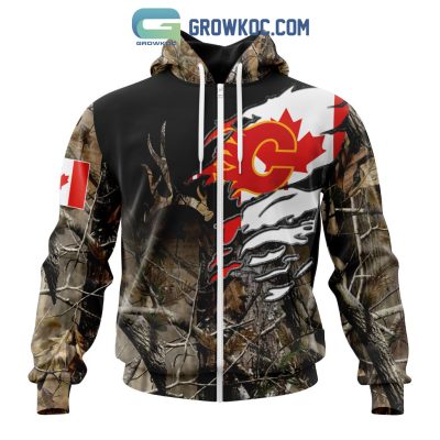 Calgary Flames NHL Special Camo Realtree Hunting Personalized Hoodie T Shirt