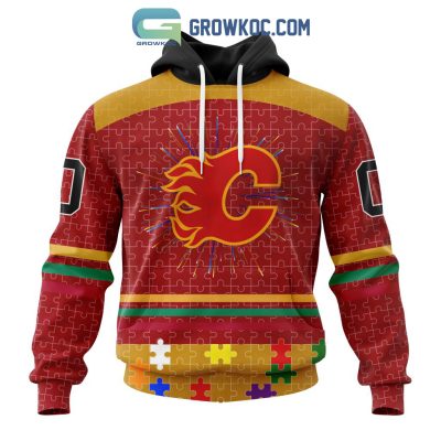 Calgary Flames NHL Special Fearless Against Autism Hoodie T Shirt Calgary Flames NHL Special Fearless Against Autism Hoodie T Shirt