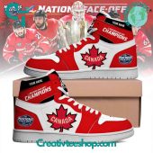 Canada Ice Hockey 4 Nation Faceoff Champions Air Jordan 1 Sneaker - demo10