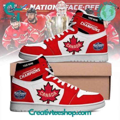Canada Ice Hockey 4 Nation Face-Off Champions Air Jordan 1 Sneaker - soulcals.com