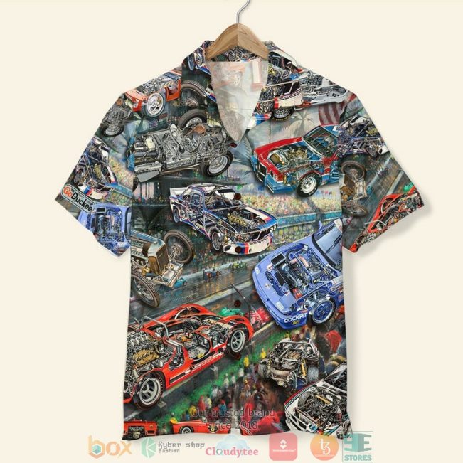 Car Racing Cutaway Race Track Background Hawaiian Shirt, Short - Hot Sale 2025