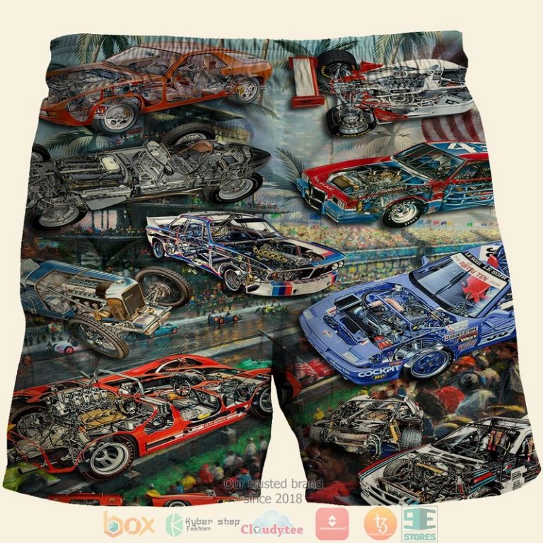 Car Racing Cutaway Race Track Background Hawaiian Shirt, Shorts - Hot Sale 2025