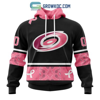 Carolina Hurricanes NHL Special Style Paisley In October We Wear Pink Breast Cancer Personalized Hoodie T Shirt
