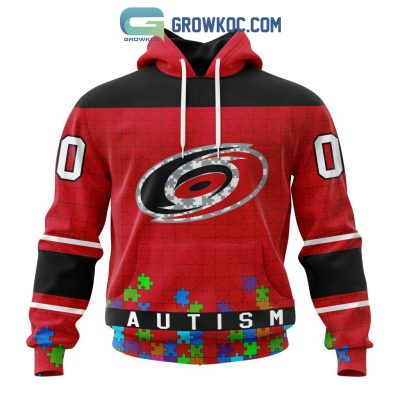 Carolina Hurricanes NHL Special Unisex Kits Hockey Fights Against Autism Hoodie T Shirt
