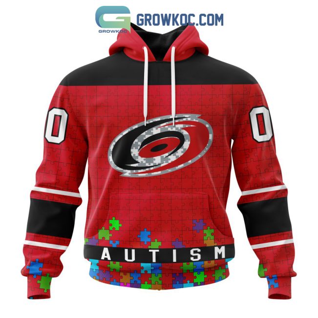 Carolina Hurricanes NHL Special Unisex Kits Hockey Fights Against Autism Hoodie T Shirt
