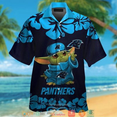 Carolina Panthers Baby Yoda Hibiscus Hawaiian Shirt, Short - Hot Sale 2025