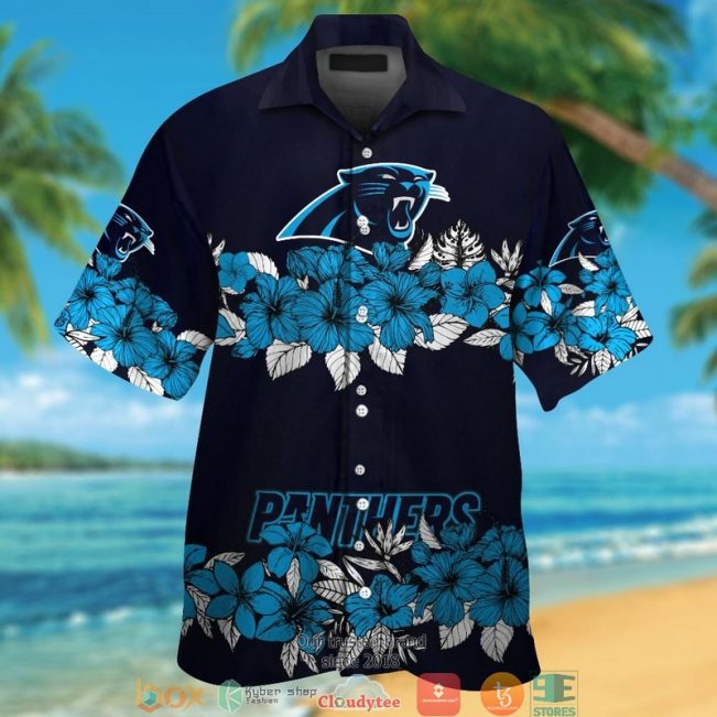 Carolina Panthers Hibicus Flower Line Hawaiian Shirt, Short - Hot Sale 2025