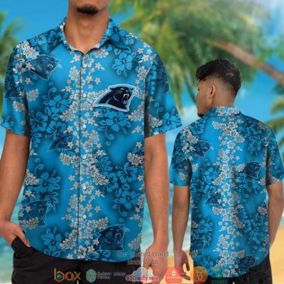 Carolina Panthers Hibiscus Flower Pattern Hawaiian Shirt, Short - Hot Sale 2025
