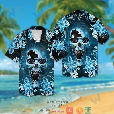 Carolina Panthers Skull 3D Illusion Hawaiian Shirt, Short - Hot Sale 2025