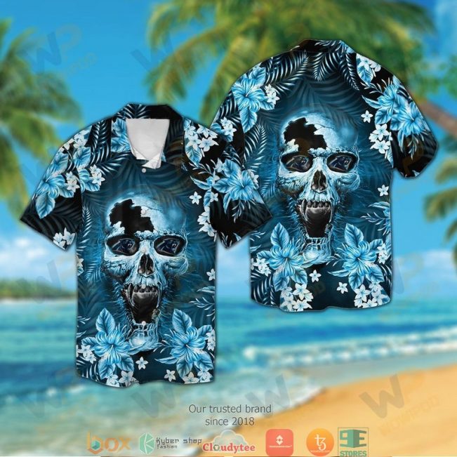 Carolina Panthers Skull 3D Illusion Hawaiian Shirt, Short - Hot Sale 2025