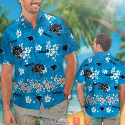 Carolina Panthers White Hibiscus Hawaiian Shirt, Short - Hot Sale 2025