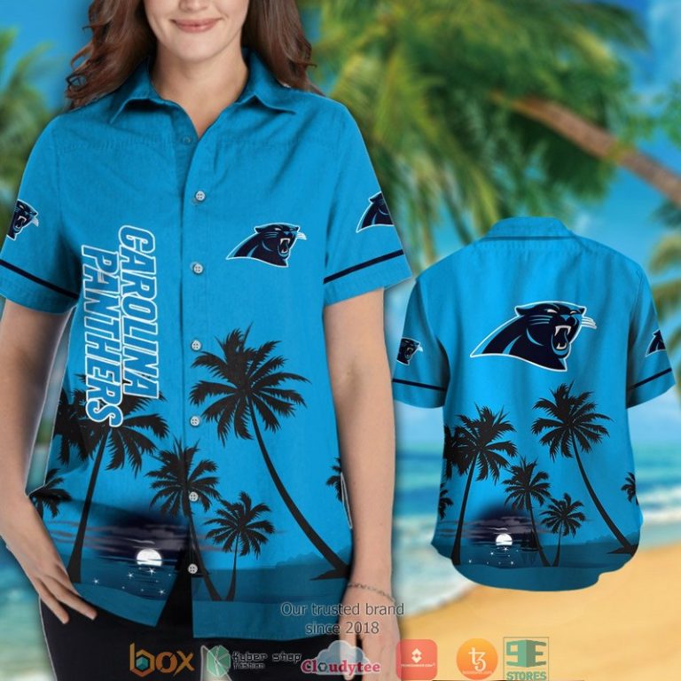 Carolina Panthers Coconut Island Night Moon Hawaiian Shirt, Short - Hot Sale 2025