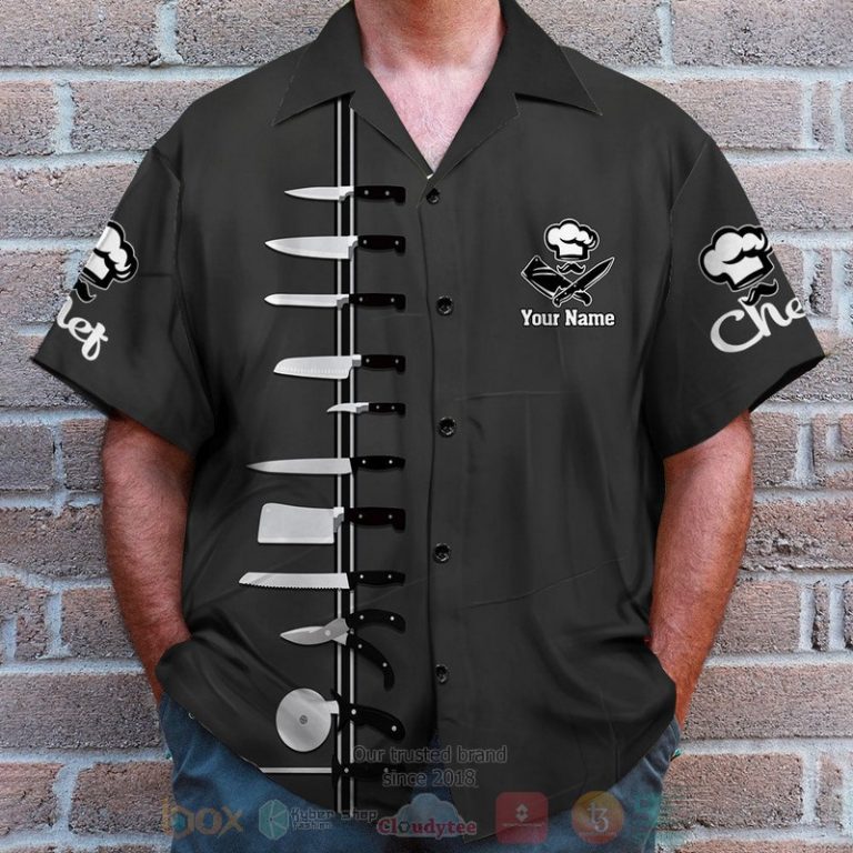 Chef Hawaiian Custom Name Black Hawaiian Shirt, Short - Hot Sale 2025 Chef Hawaiian Custom Name Black Hawaiian Shirt, Short - Hot Sale 2025