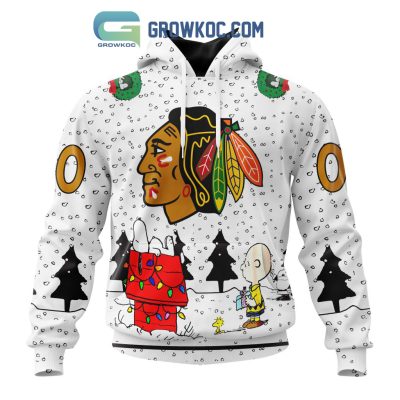 Chicago Blackhawks NHL Mix Snoopy Peanuts Christmas Personalized Hoodie T Shirt