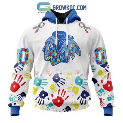 Chicago Blackhawks NHL Special Autism Awareness Hands Hoodie T Shirt Chicago Blackhawks NHL Special Autism Awareness Hands Hoodie T Shirt