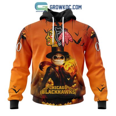 Chicago Blackhawks NHL Special Jack Skellington Halloween Concepts Hoodie T Shirt