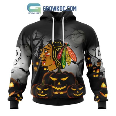 Chicago Blackhawks NHL Special Pumpkin Halloween Night Hoodie T Shirt