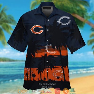 Chicago Bears Coconut Island Navy Orange Hawaiian Shirt, Short - Hot Sale 2025