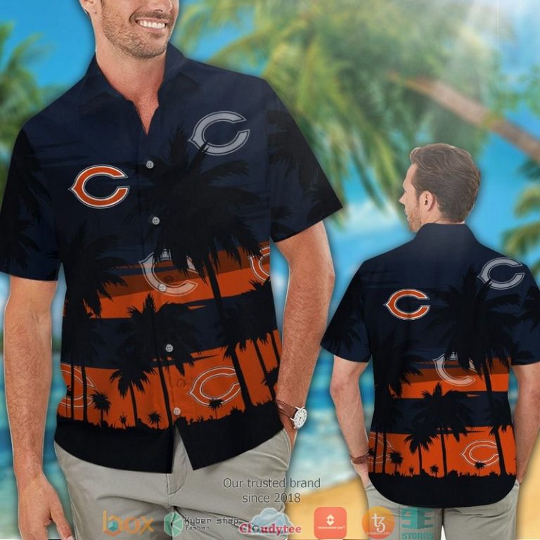 Chicago Bears Coconut Island Navy Orange Hawaiian Shirt, Short - Hot Sale 2025