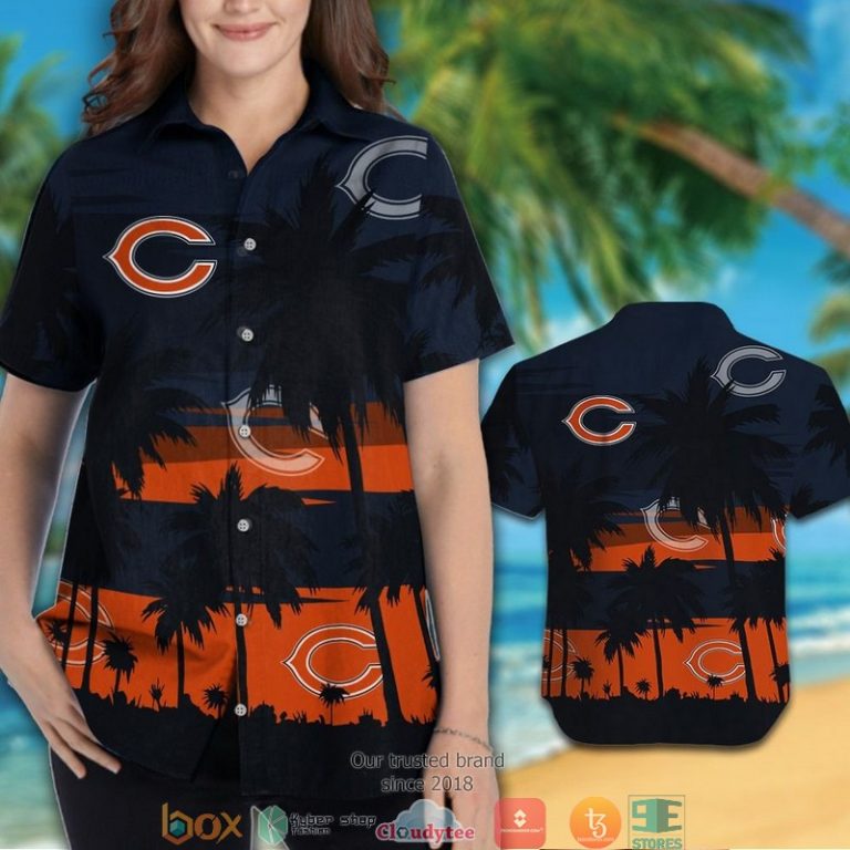 Chicago Bears Coconut Island Navy Orange Hawaiian Shirt, Short - Hot Sale 2025