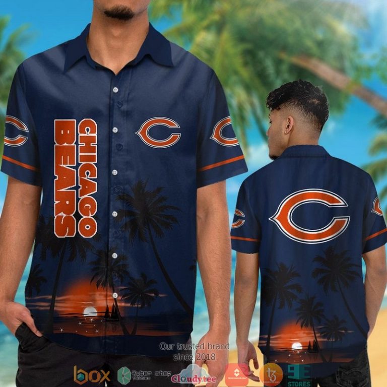 Chicago Bears Coconut Island Night Moon Hawaiian Shirt, Short - Hot Sale 2025