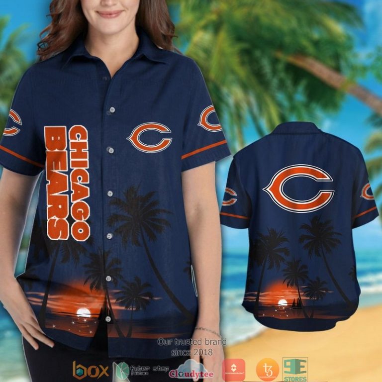 Chicago Bears Coconut Island Night Moon Hawaiian Shirt, Short - Hot Sale 2025
