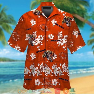 Chicago Bears Hibiscus Orange Hawaiian Shirt, Short - Hot Sale 2025