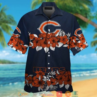 Chicago Bears Hibiscus Flower Line Hawaiian Shirt, Short - Hot Sale 2025