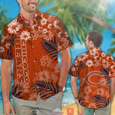 Chicago Bears Leaf Hibiscus Hawaiian Shirt, Short - Hot Sale 2025