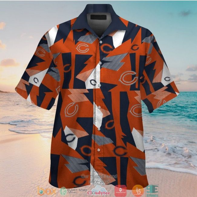 Chicago Bears Navy Orange Hawaiian Shirt, Short - Hot Sale 2025