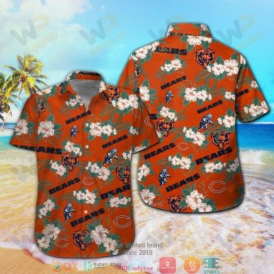 Chicago Bears Orange Hibiscus Hawaiian Shirt, Short - Hot Sale 2025