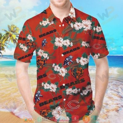 Chicago Bears Orange Hibiscus Hawaiian Shirt, Short - Hot Sale 2025