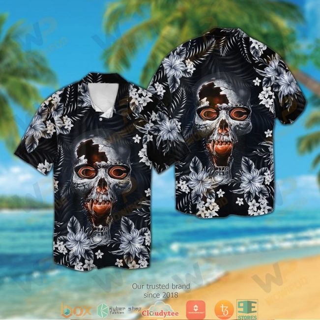 Chicago Bears Skull 3D Illusion Hawaiian Shirt, Short - Hot Sale 2025