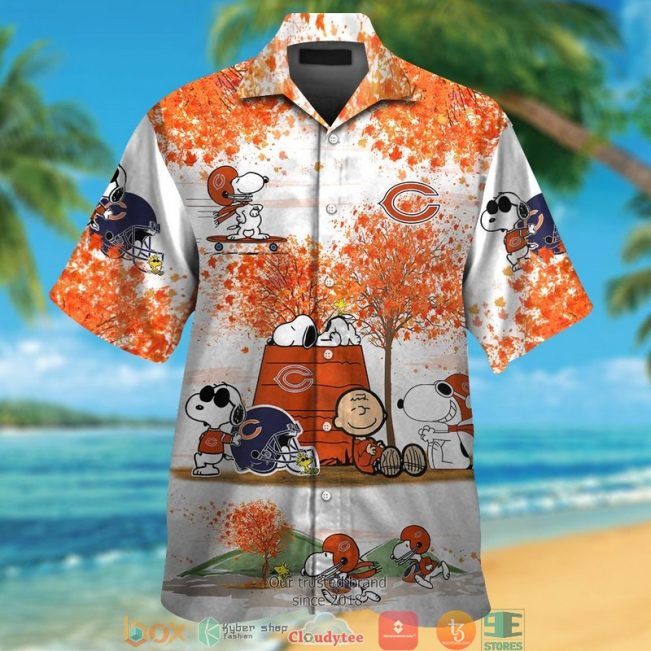 Chicago Bears Snoopy And Charlie Brown Autumn Hawaiian Shirt, Short - Hot Sale 2025
