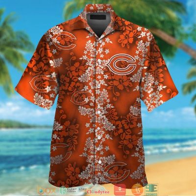 Chicago Bears Lhibiscus Flower Pattern Hawaiian Shirt, Short - Hot Sale 2025