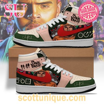 Chris Brown Tour Art Signature Nike Air Jordan 1 High Top Sneaker -Soulcals.com