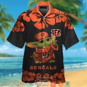 Cincinnati Bengals Baby Yoda Orange Hibiscus Hawaiian Shirt Short.jpg - demo10