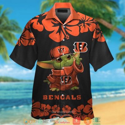 Cincinnati Bengals Baby Yoda Orange Hibiscus Hawaiian Shirt, Short - Hot Sale 2025