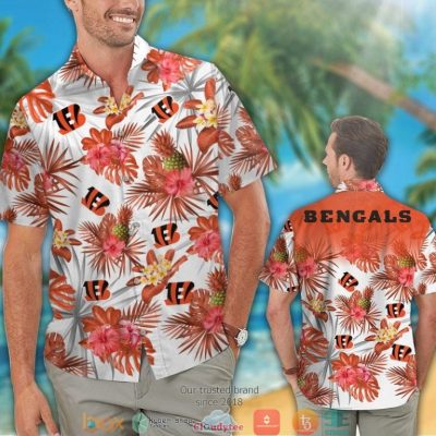 Cincinnati Bengals Red Hibiscus Pineapple Hawaiian Shirt, Short - Hot Sale 2025