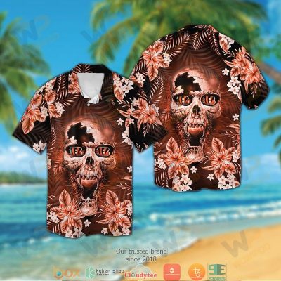 Cincinnati Bengals Skull 3D Illusion Hawaiian Shirt, Short - Hot Sale 2025